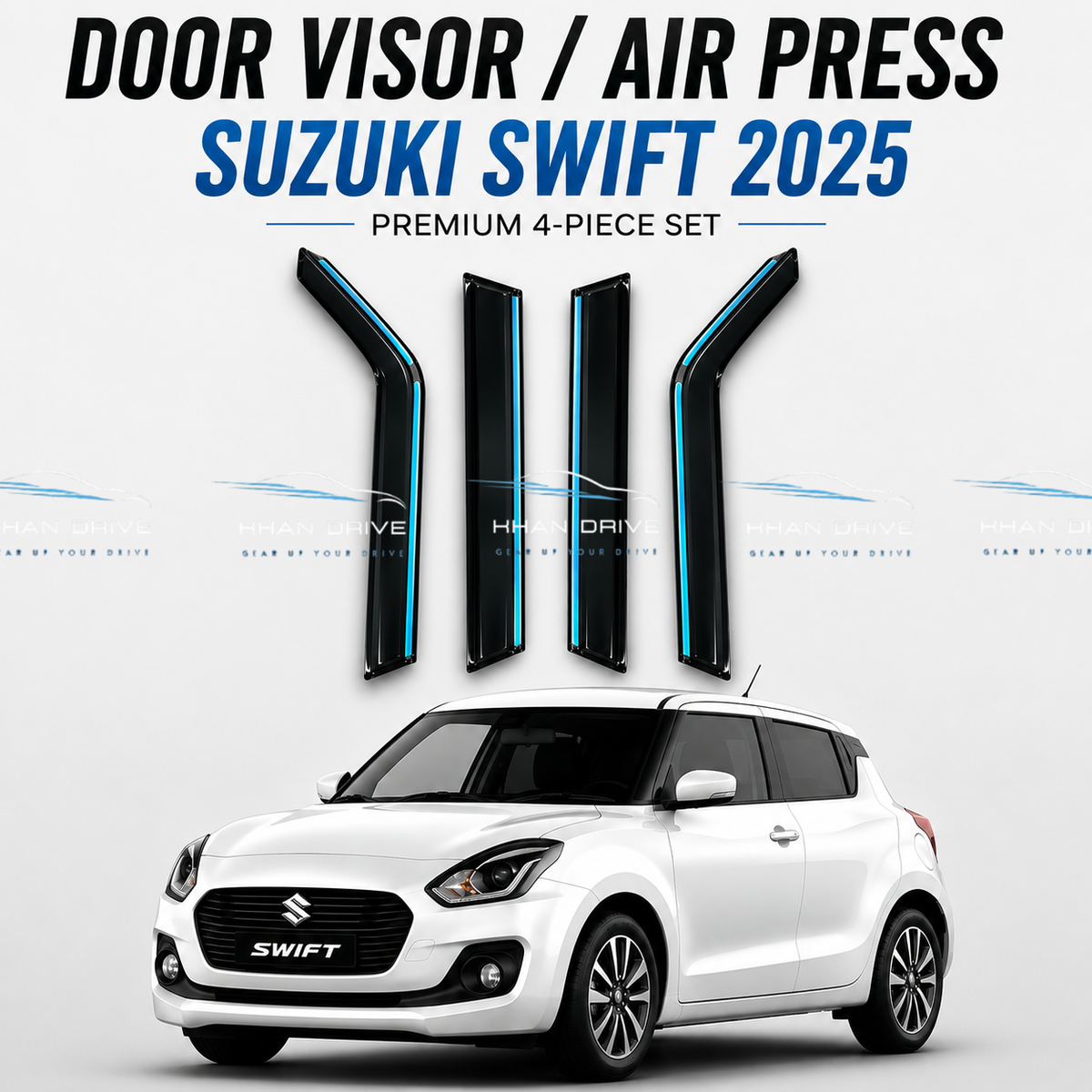 Suzuki Swift 2017-2025 Chrome Door Visor / Air Press