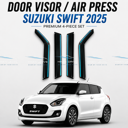 Suzuki Swift 2017-2025 Chrome Door Visor / Air Press