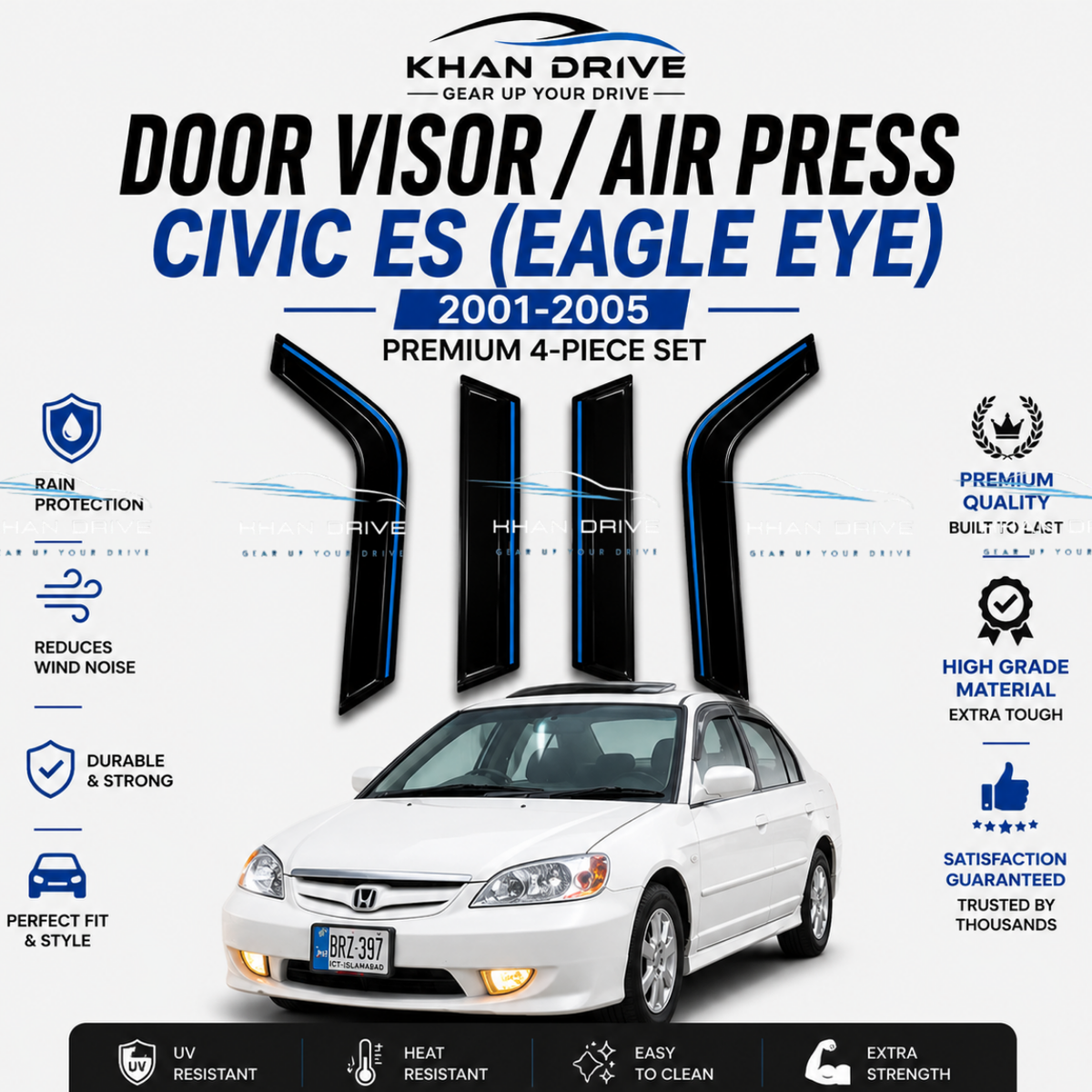 Honda Civic 2001-2005 Eagle Eye Chrome Air Press / Sun Visor