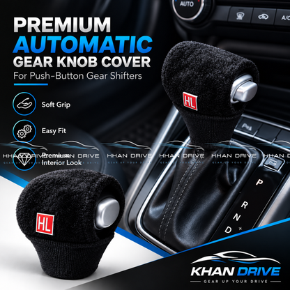 HL Velvet Gear Knob Cover Automatic Button (Black)