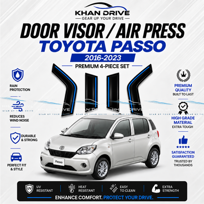 Toyota Passo 2016-2023 Chrome Door Visor / Air Press