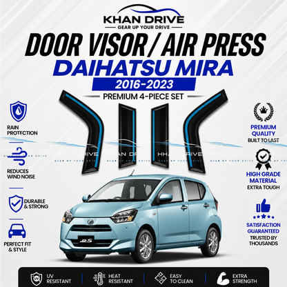 Daihatsu Mira 2016-2025 Chrome Air Press / Door Visor