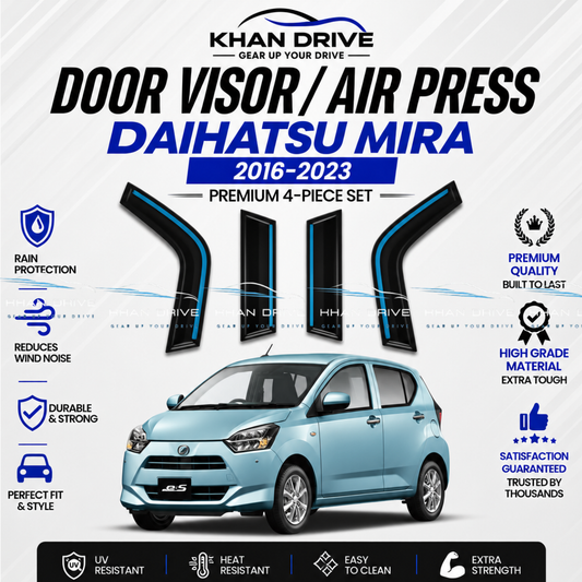 Daihatsu Mira 2016-2025 Chrome Air Press / Door Visor