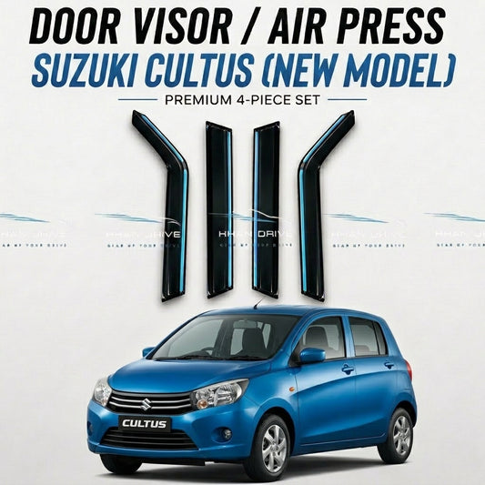 Suzuki Cultus 2017-2026 Chrome Door Visor / Air Press