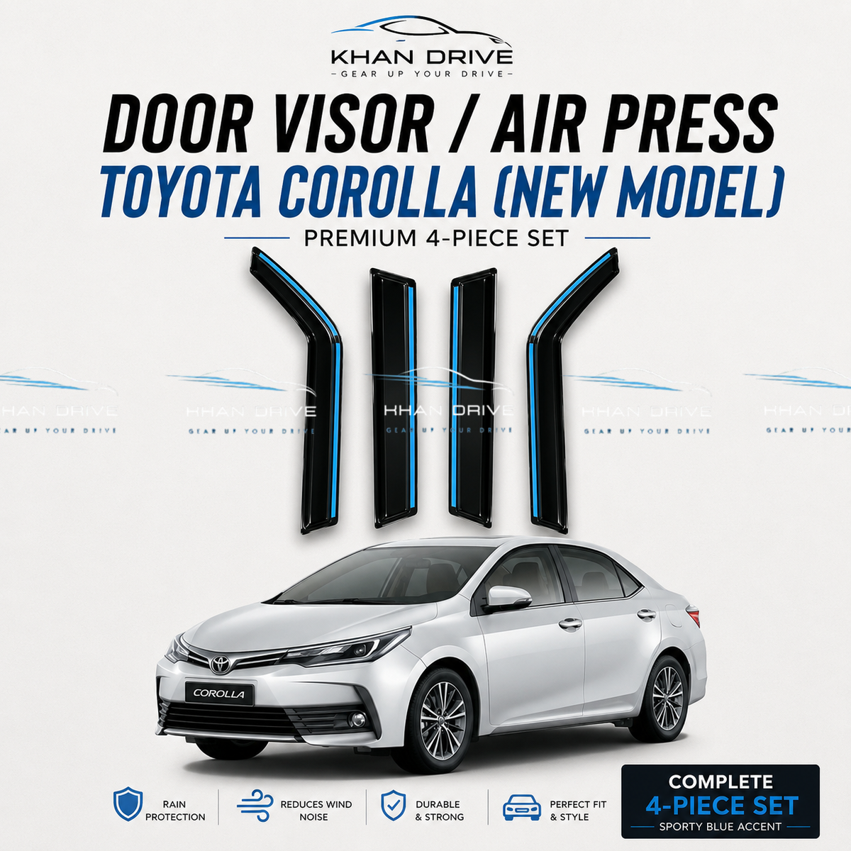 Toyota Corolla 2014-2026 Chrome Air Press / Sun Visor